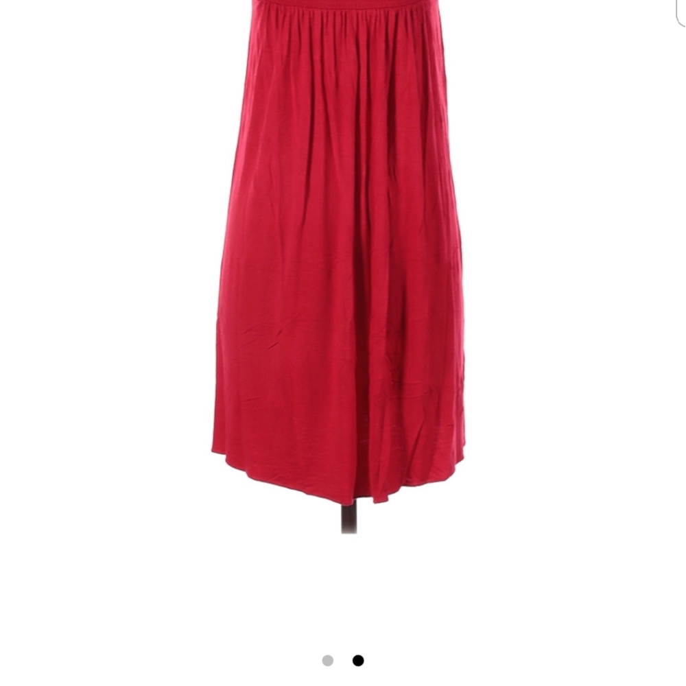 Red casual strapless dress